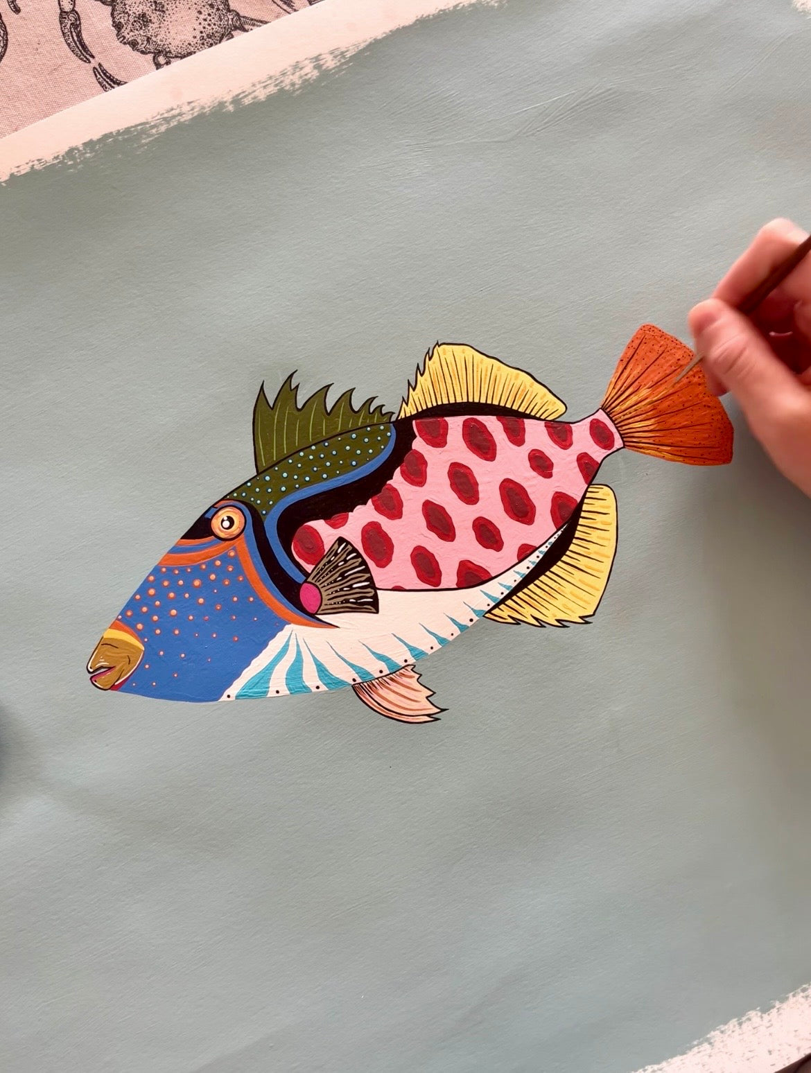 Peinture poisson arlequin
