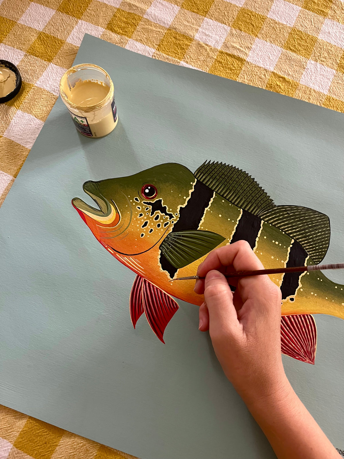 Peinture poisson Peacock